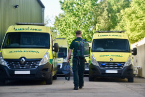 AMG Ambulances AMG Ambulances with Medic clocking on